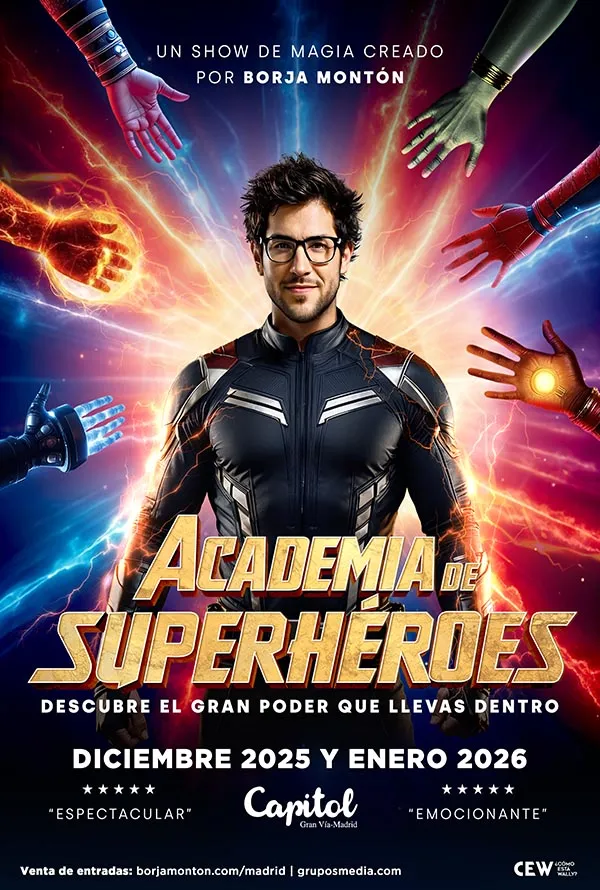 Cartel Academiadesuperhroes Madrid X Cap